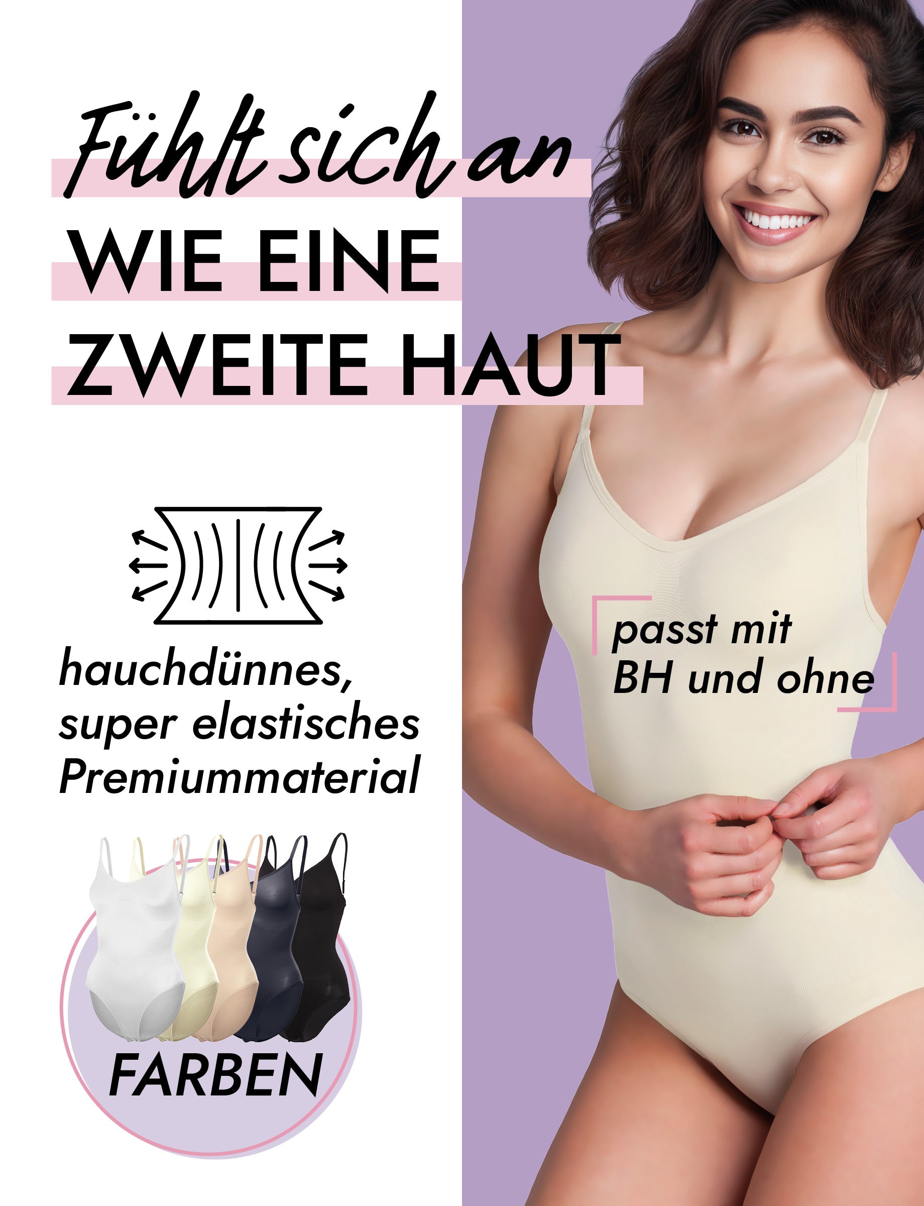 Skin Wrap Seamless Shapewear Body ohne Bügel