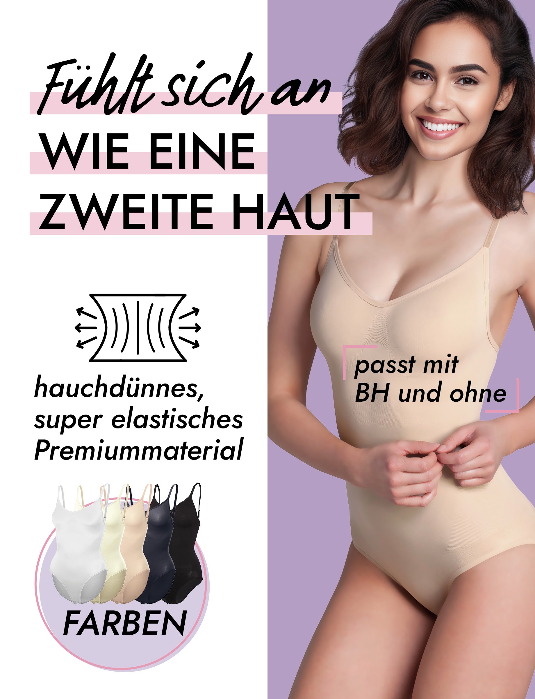 Skin Wrap Seamless Shapewear Body ohne Bügel