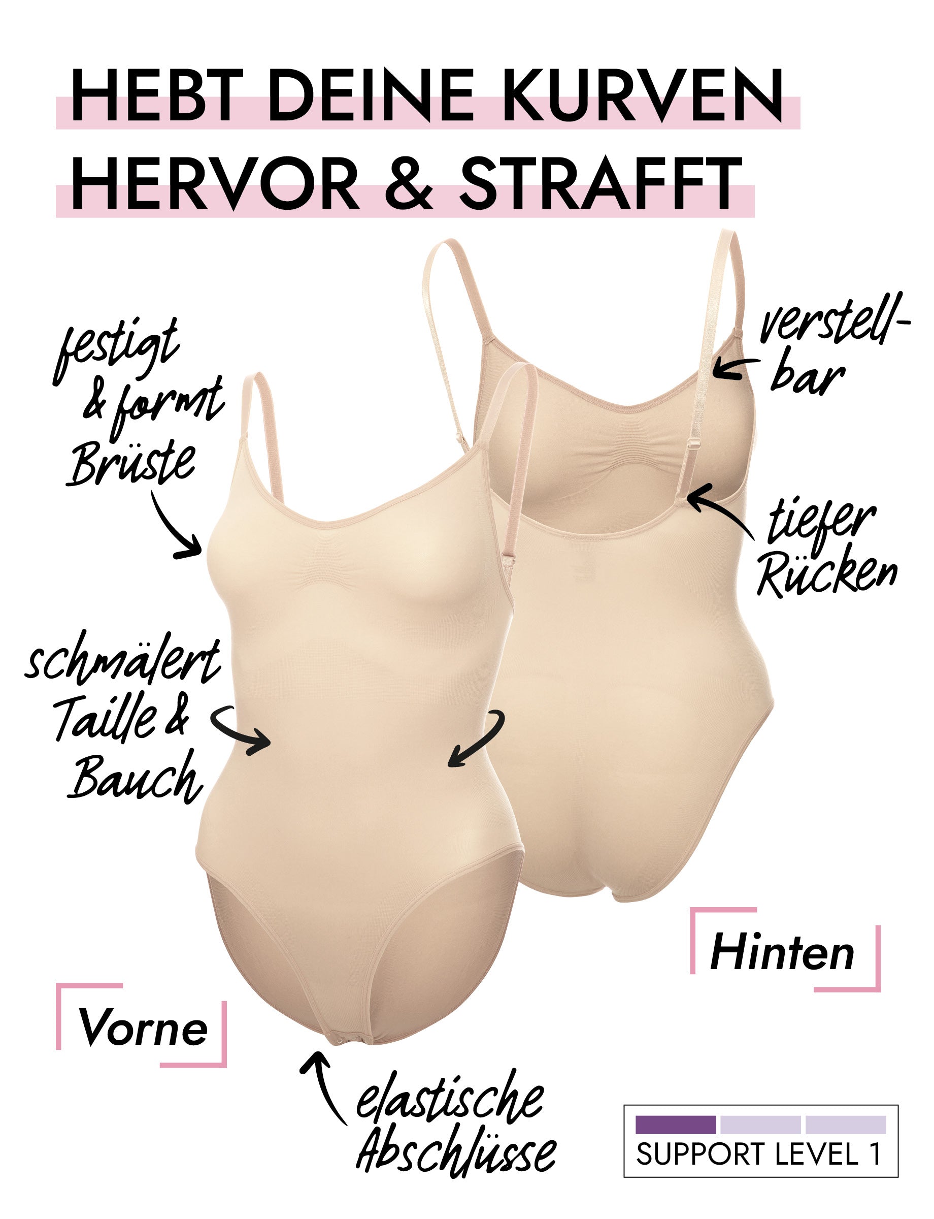 Skin Wrap Seamless Shapewear Body ohne Bügel
