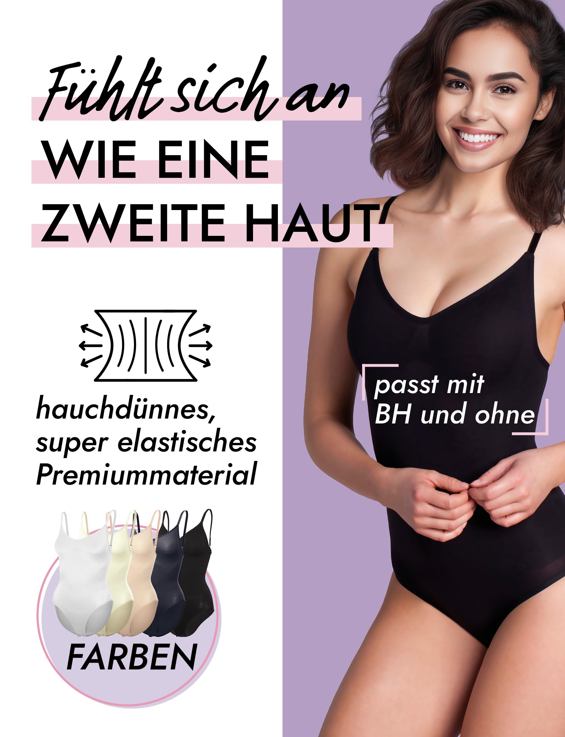 Skin Wrap Seamless Shapewear Body ohne Bügel