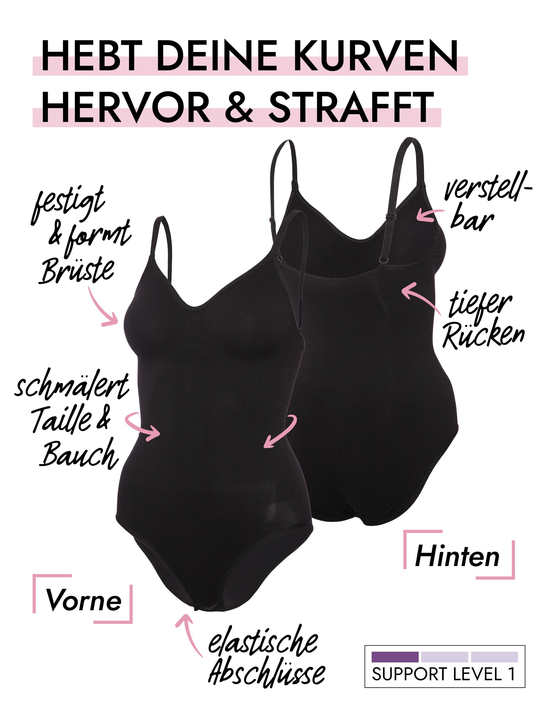 Skin Wrap Seamless Shapewear Body ohne Bügel