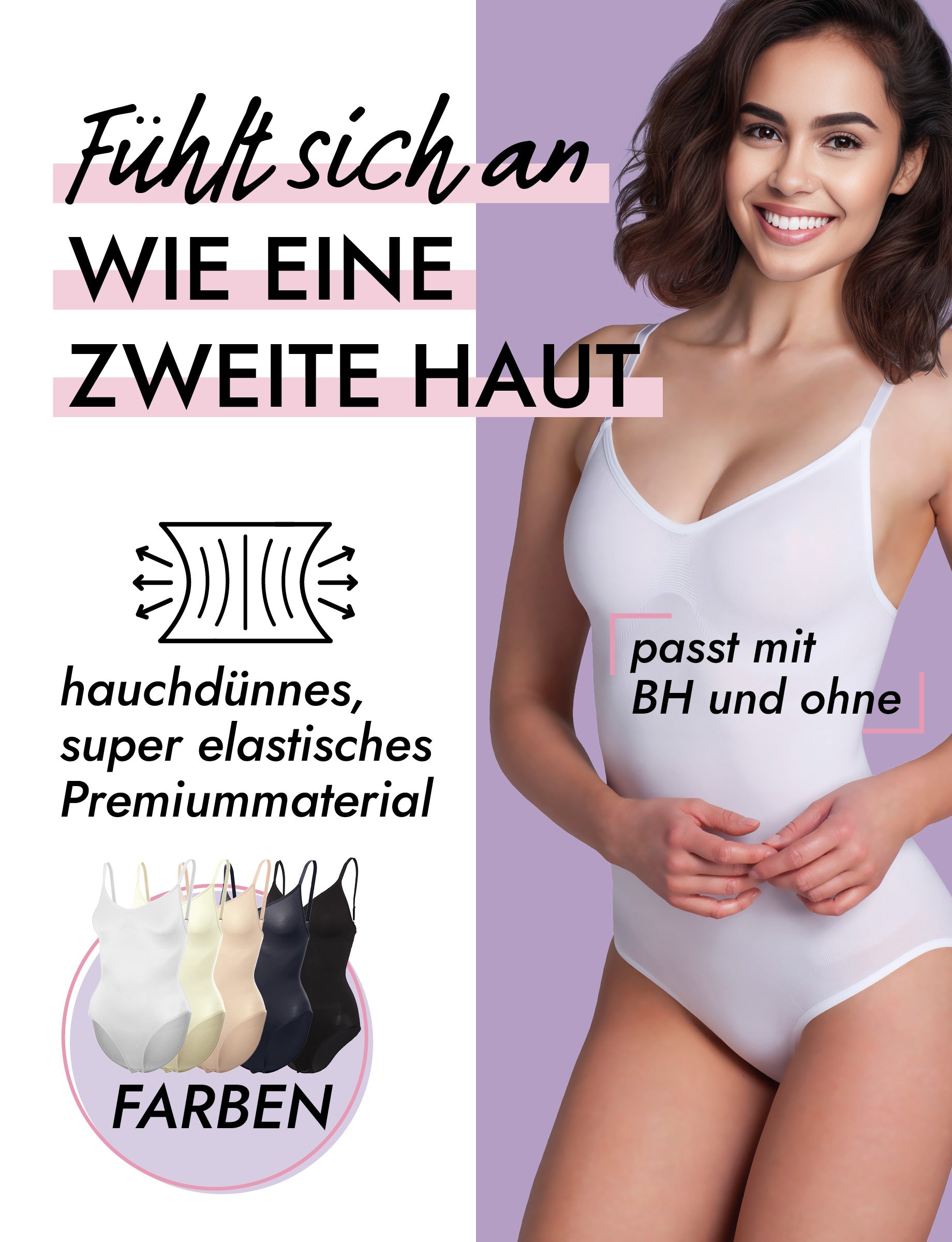 Skin Wrap Seamless Shapewear Body ohne Bügel
