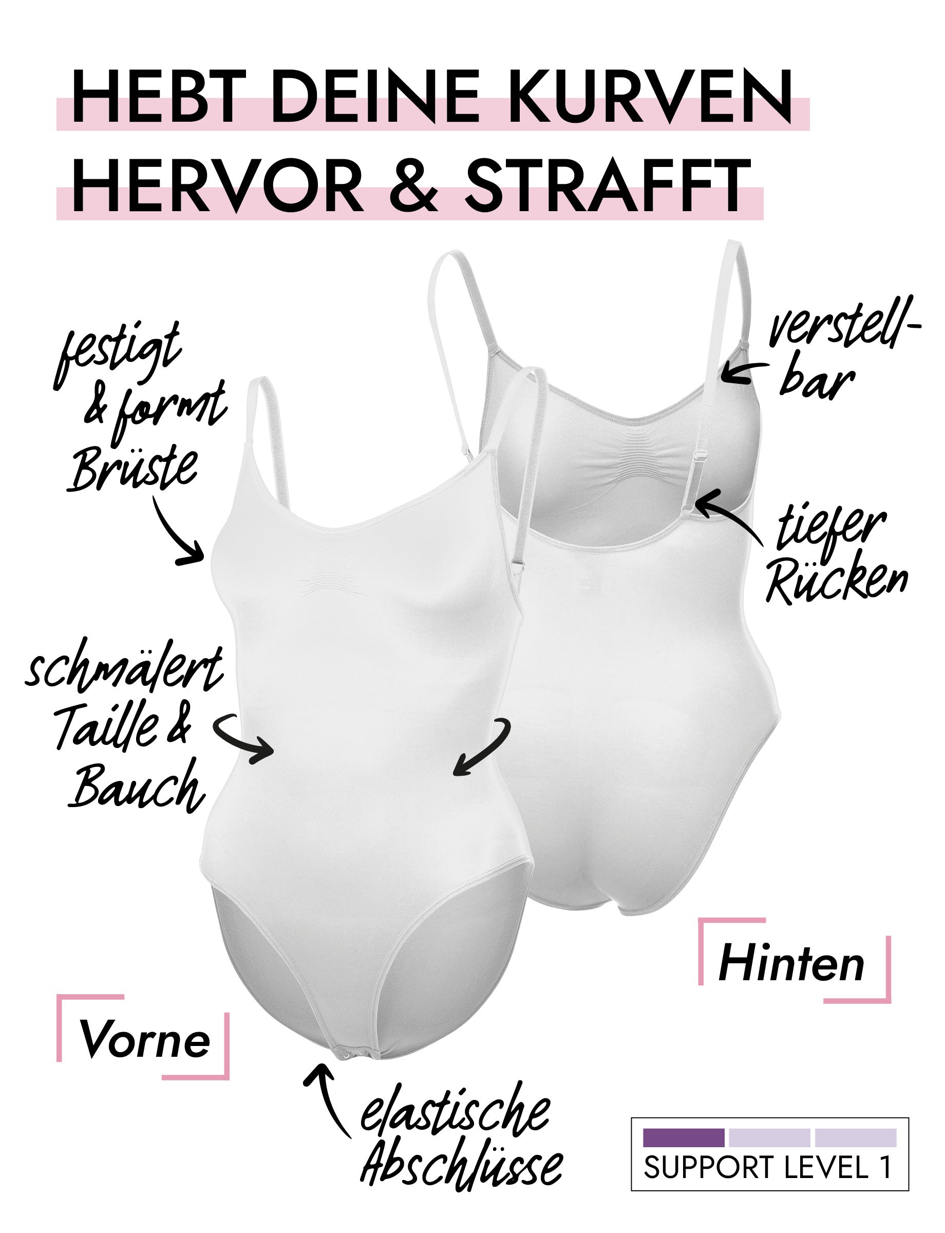 Skin Wrap Seamless Shapewear Body ohne Bügel