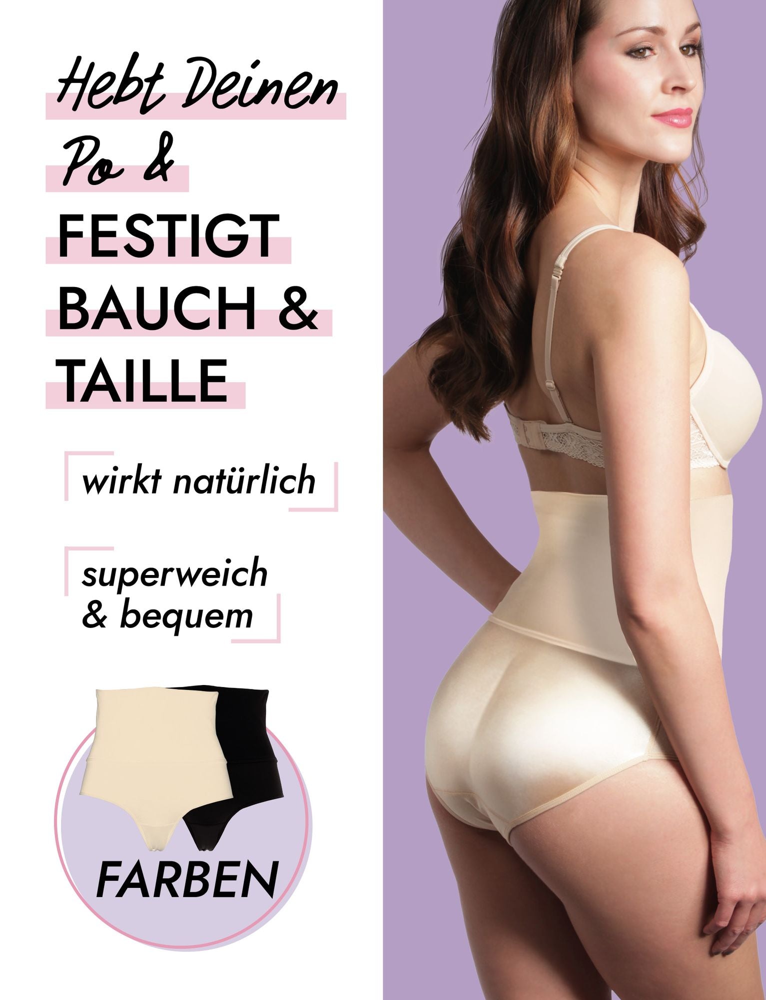 Po Push-up Hose mit Bauchweg Taillenformer