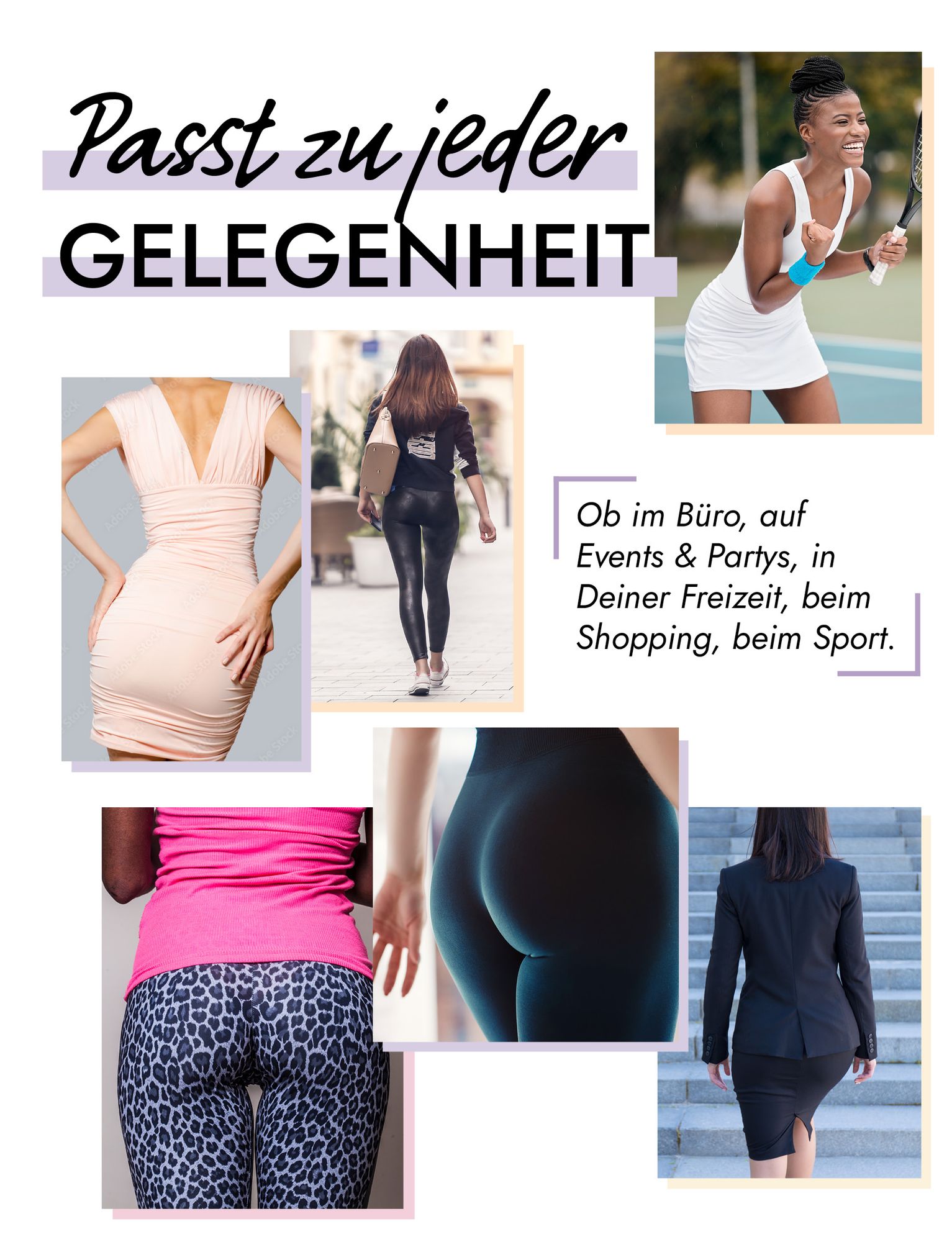 Po Push-up Hose mit Bauchweg Taillenformer