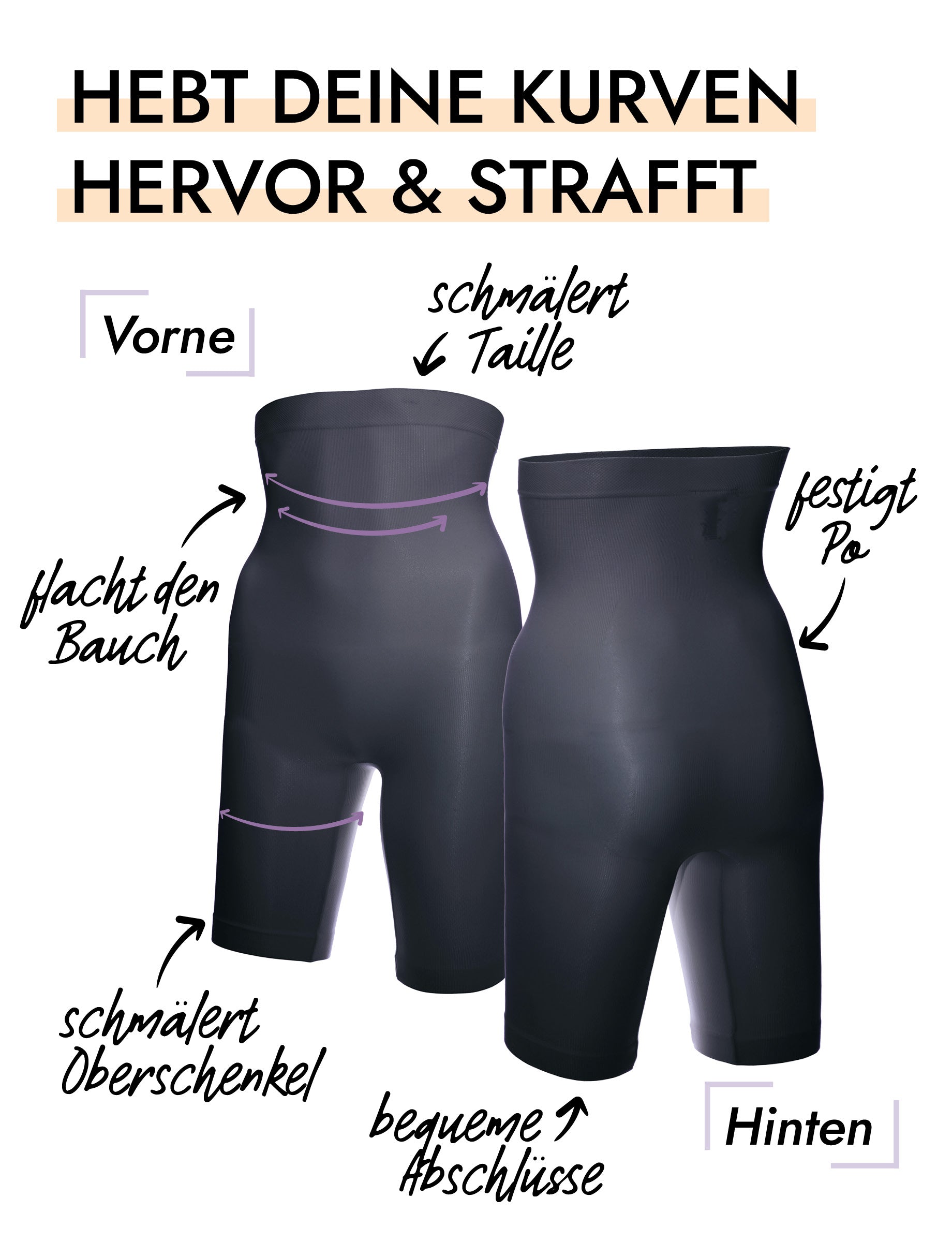 Hohe Seamless Shapewear Hose mit Bein