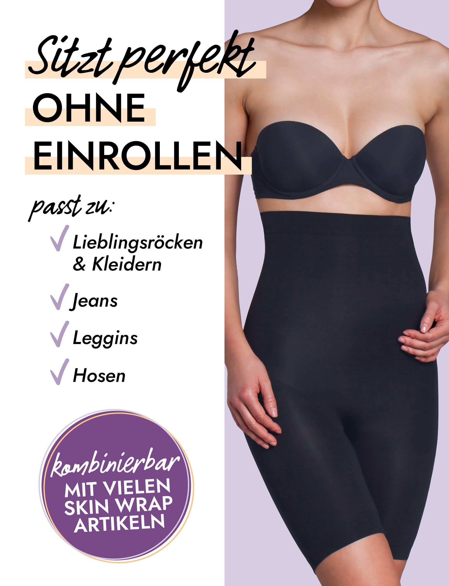 Hohe Seamless Shapewear Hose mit Bein