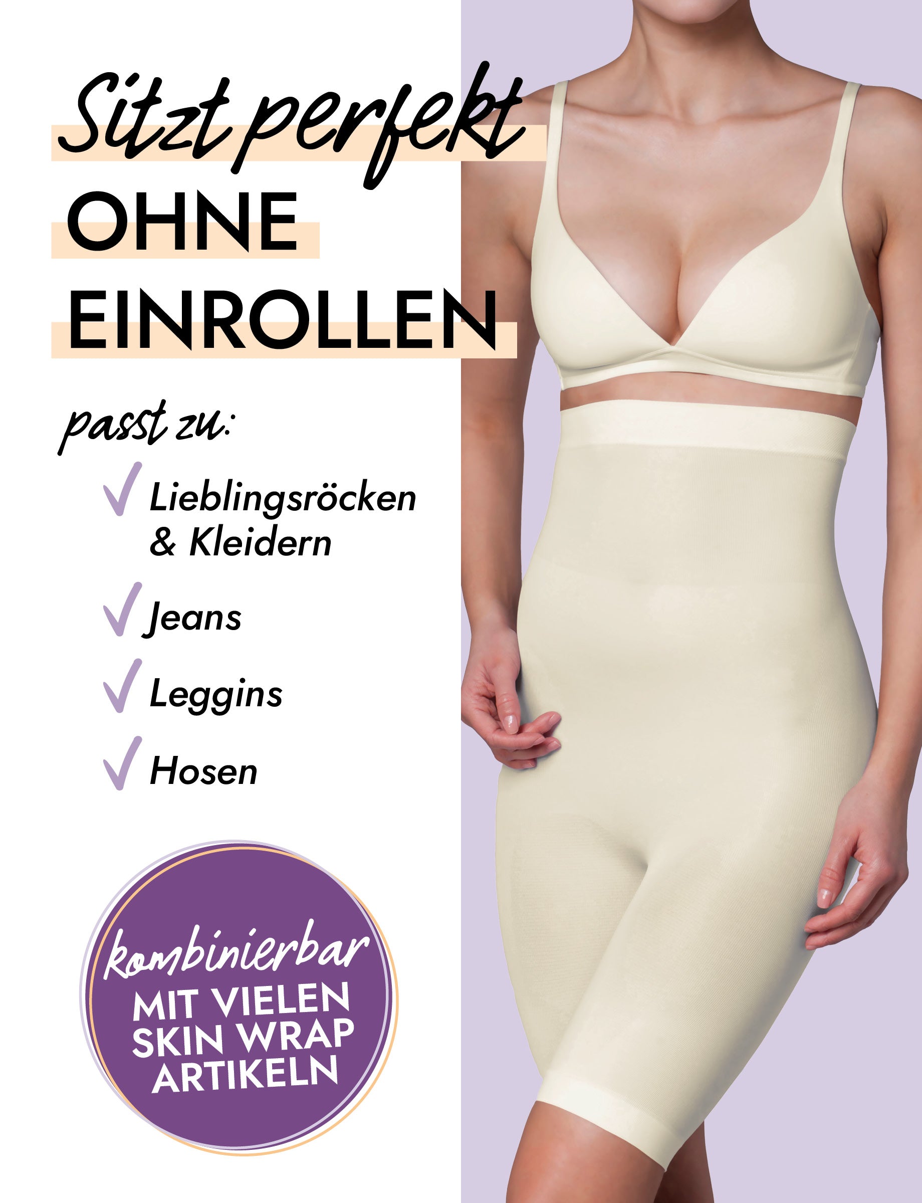 Hohe Seamless Shapewear Hose mit Bein