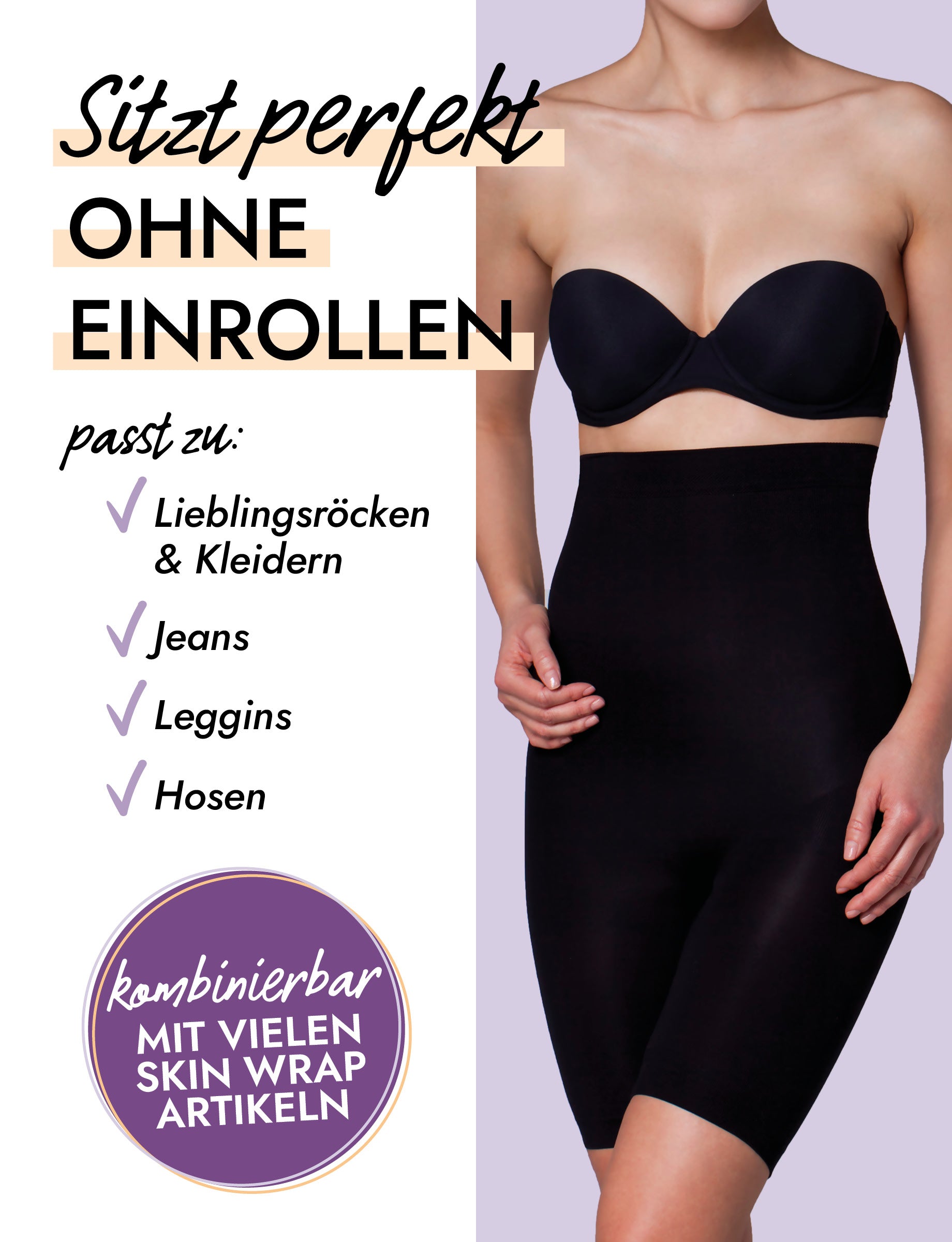 Hohe Seamless Shapewear Hose mit Bein