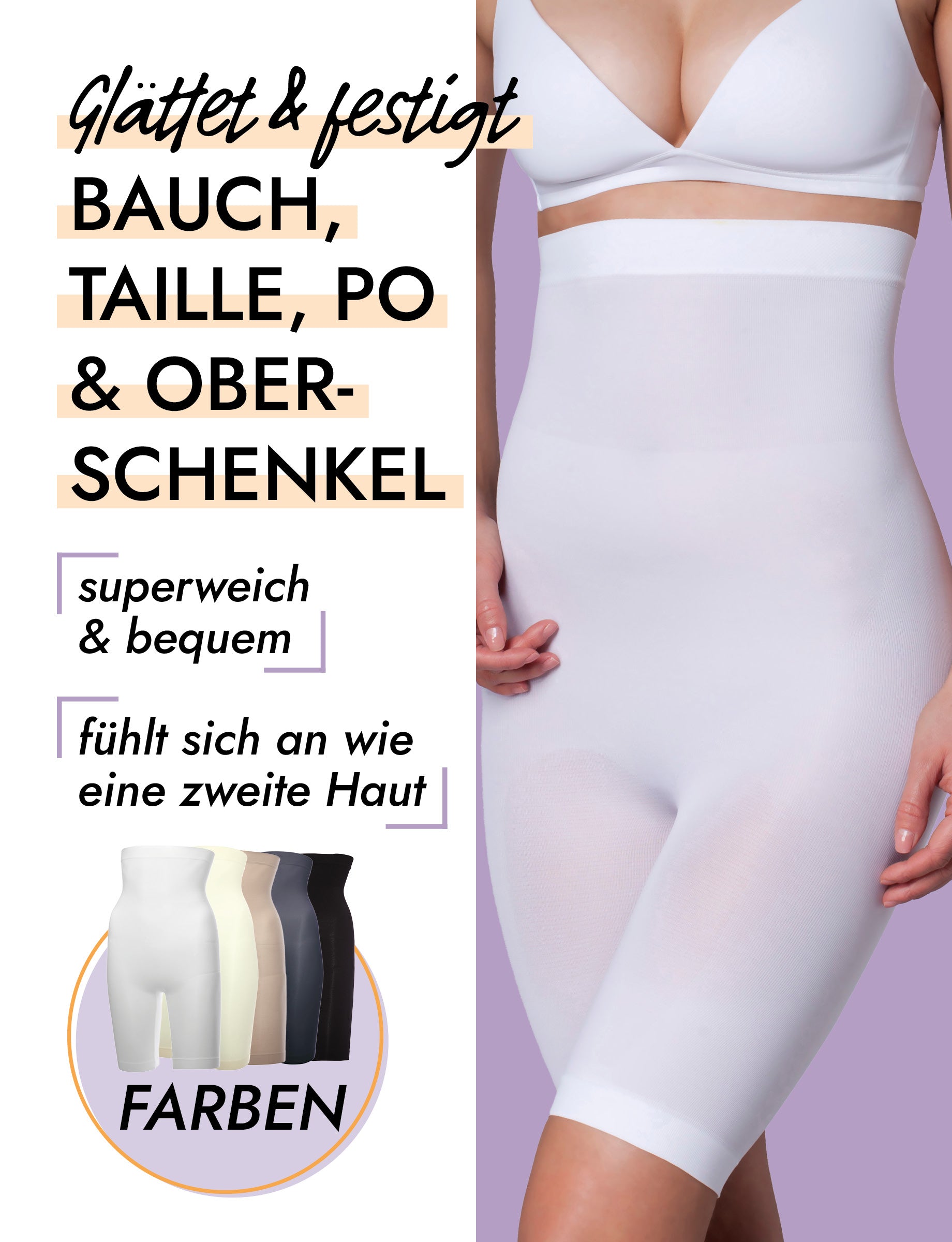 Hohe Seamless Shapewear Hose mit Bein