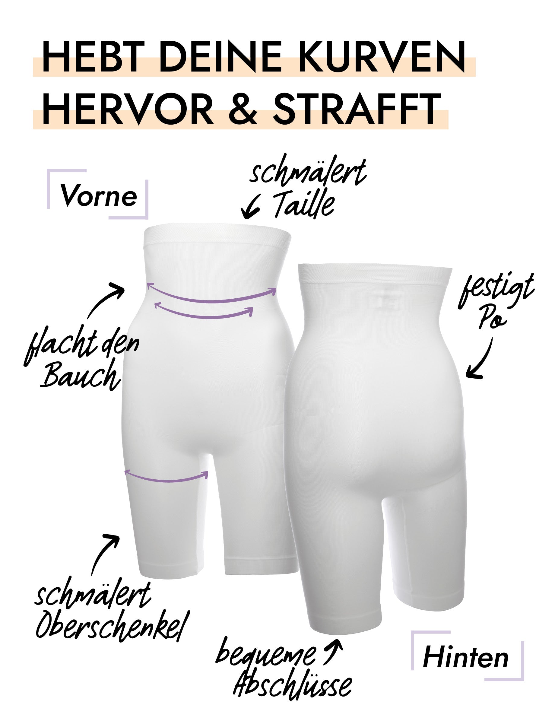 Hohe Seamless Shapewear Hose mit Bein