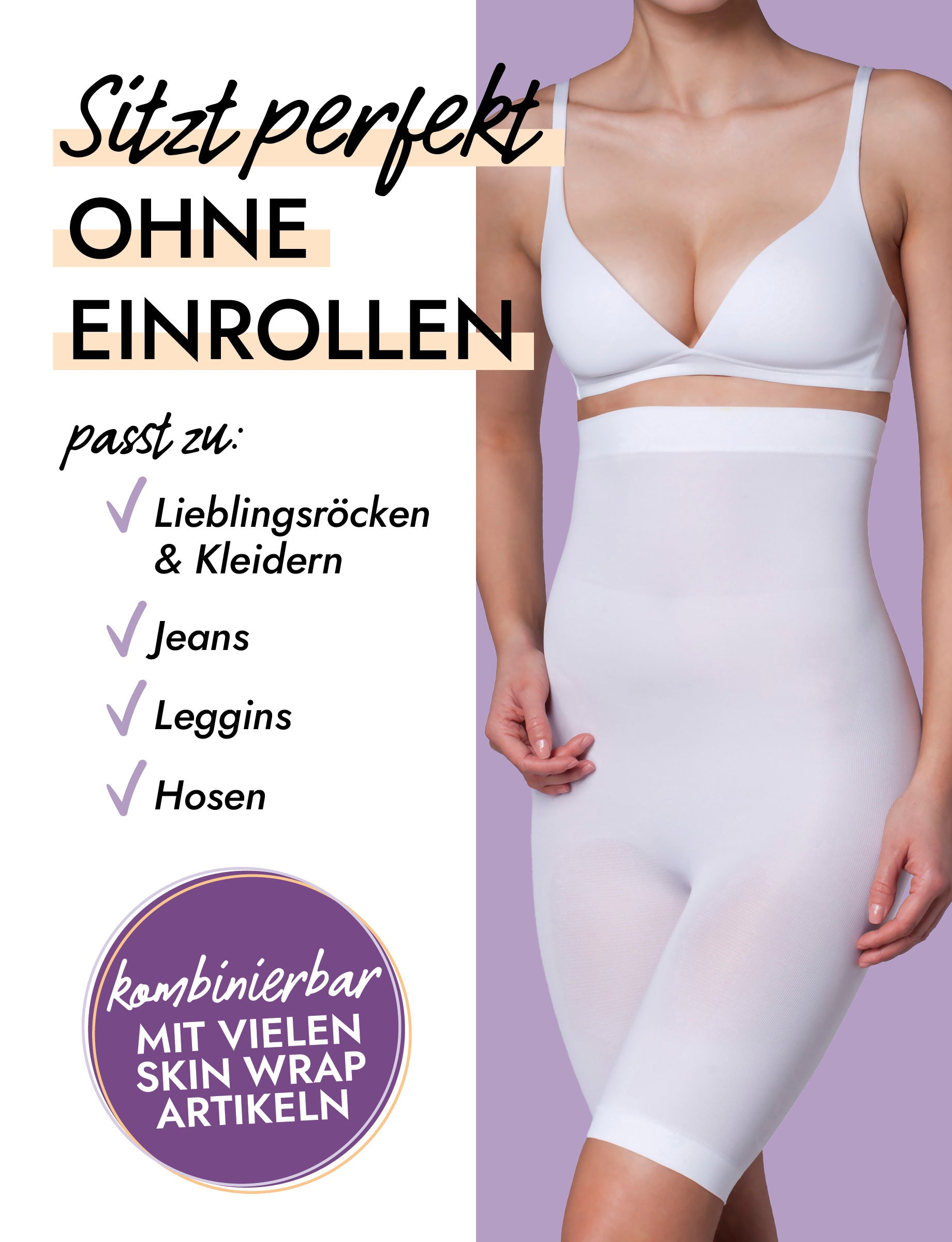 Hohe Seamless Shapewear Hose mit Bein