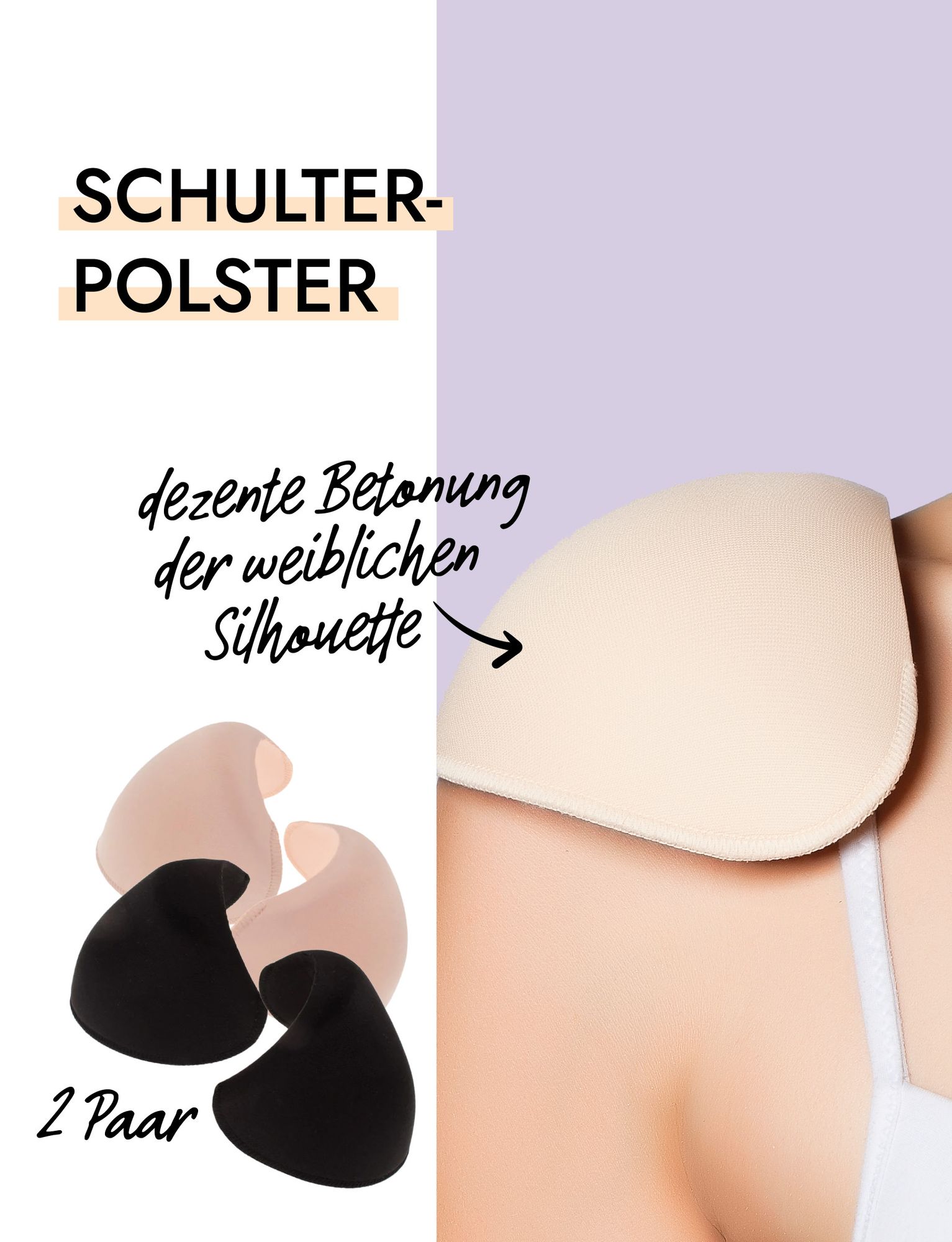 Schulterpolster fixierbar am BH-Träger