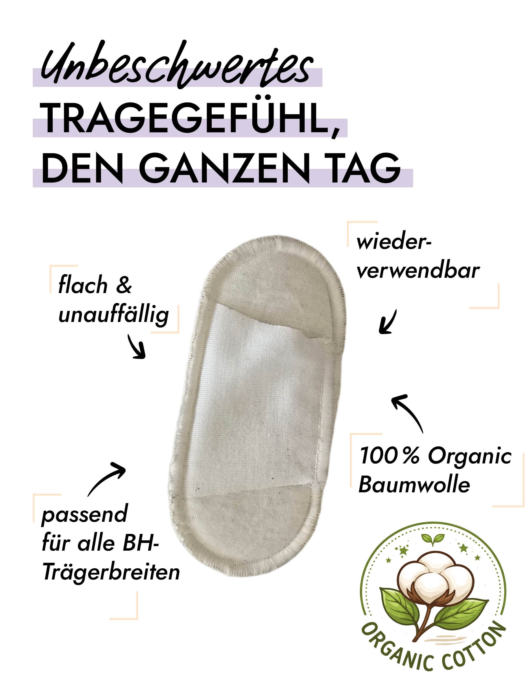Skin Wrap Organic Cotton Bra Strap Cushions – Bio-Baumwoll-Trägerpolster
