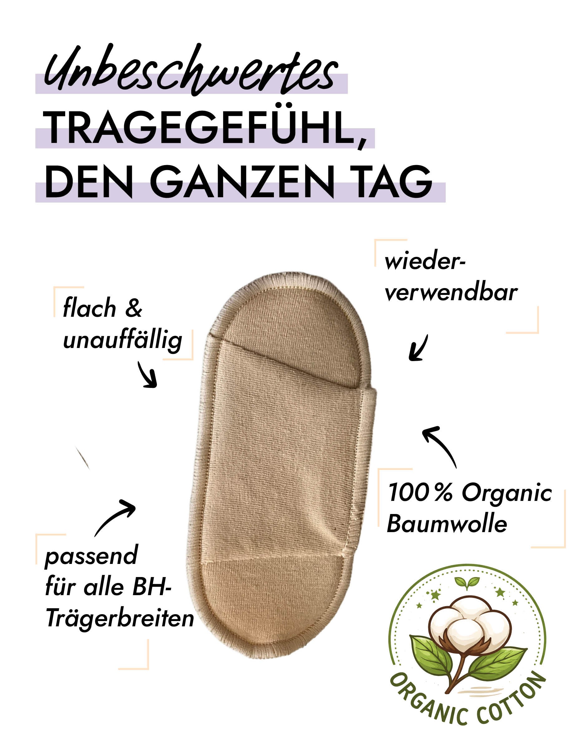 Skin Wrap Organic Cotton Bra Strap Cushions – Bio-Baumwoll-Trägerpolster