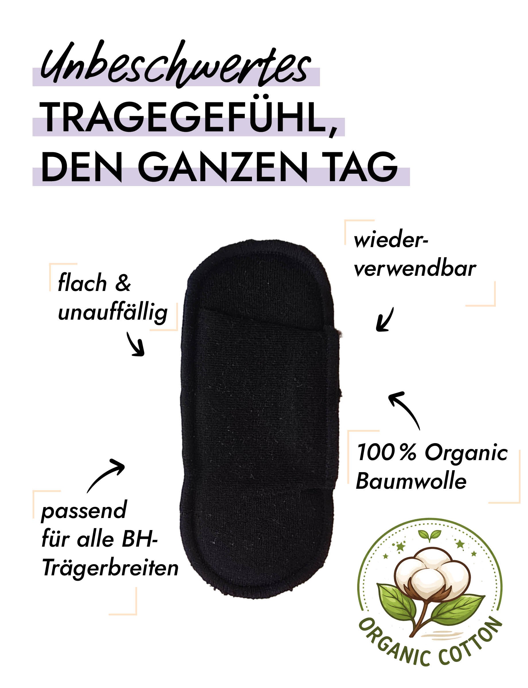 Skin Wrap Organic Cotton Bra Strap Cushions – Bio-Baumwoll-Trägerpolster